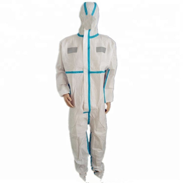 Microporous Coverall with Reflective Striping