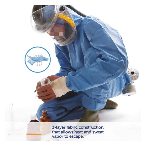 blue disposable microporous coverall suit